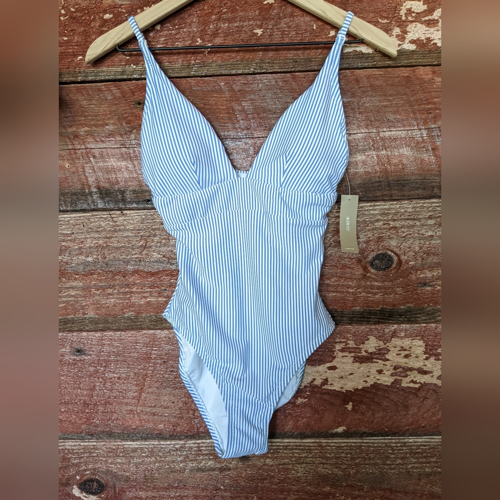 NWT JCrew seersucker swimsuit Sz4